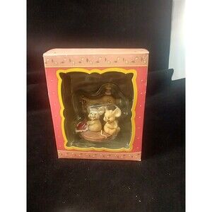 Bears & Friends Gold Collection Mouse Sewing Machine Figurine Mistletoe Mice